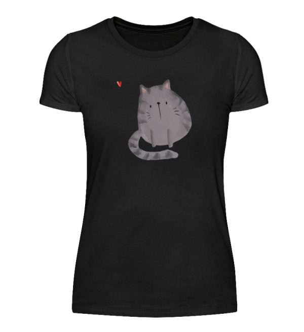 Katze mit Herz - Damenshirt-16