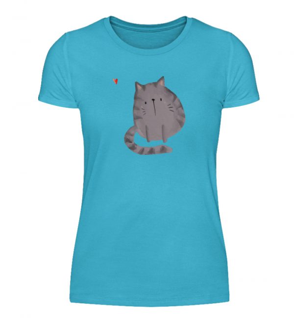 Katze mit Herz - Damenshirt-2462