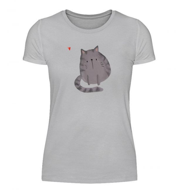 Katze mit Herz - Damenshirt-17