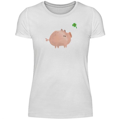 Schweini mit Kleeblatt - Damenshirt-3