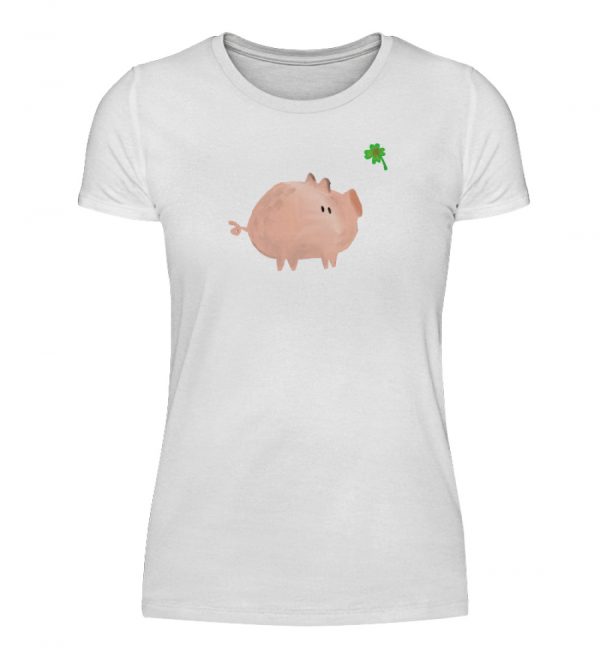 Schweini mit Kleeblatt - Damenshirt-3