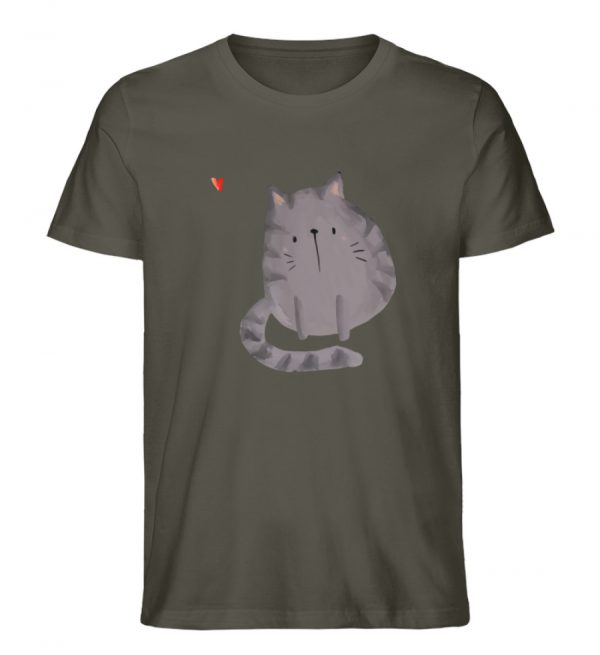 Katze mit Herz - Herren Organic Shirt-7072