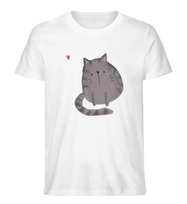 Katze mit Herz - Herren Organic Shirt-3