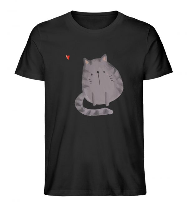Katze mit Herz - Herren Organic Shirt-16