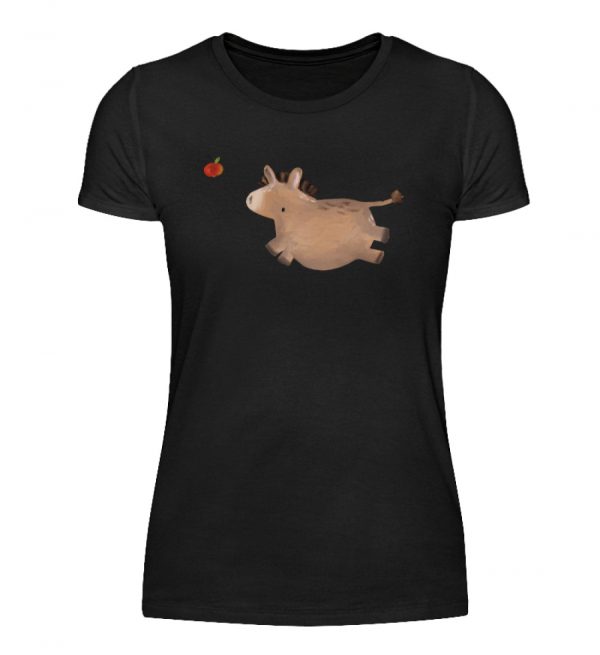Esel mit Apfel - Damenshirt-16