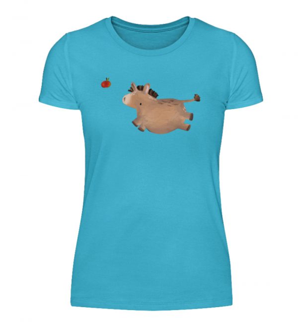 Esel mit Apfel - Damenshirt-2462
