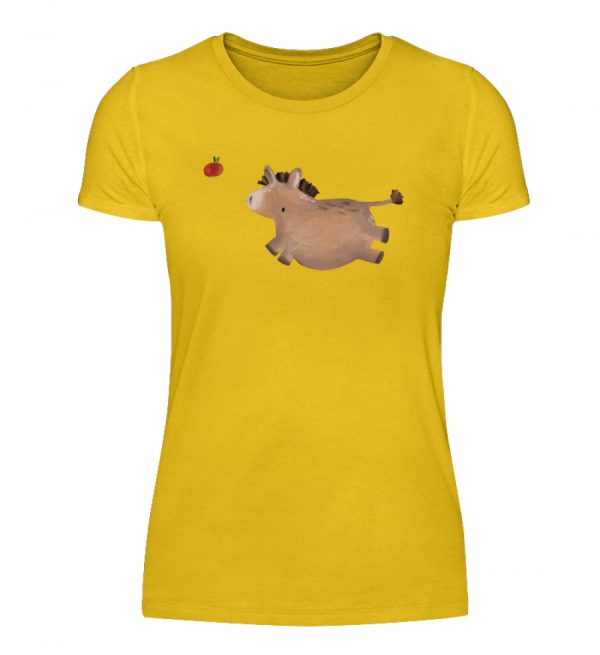 Esel mit Apfel - Damenshirt-3201