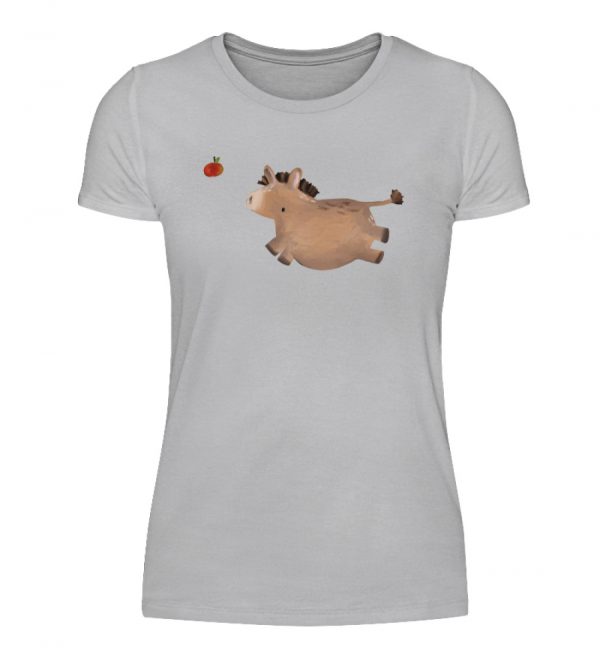 Esel mit Apfel - Damenshirt-17
