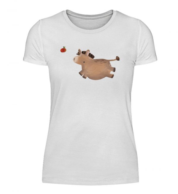 Esel mit Apfel - Damenshirt-3