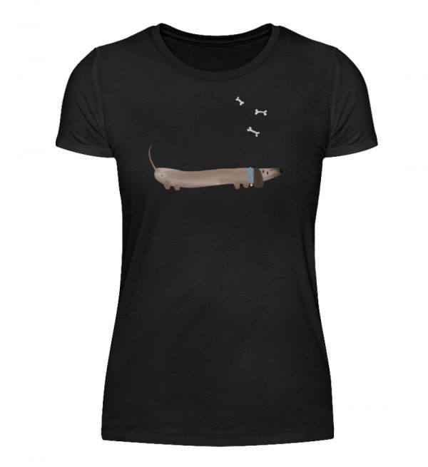 Dackel mit Knochen - Damenshirt-16