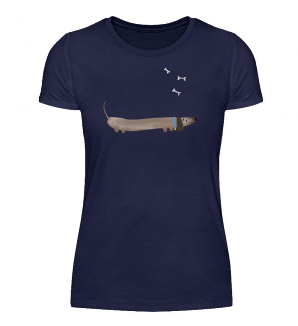 Dackel mit Knochen - Damenshirt-198