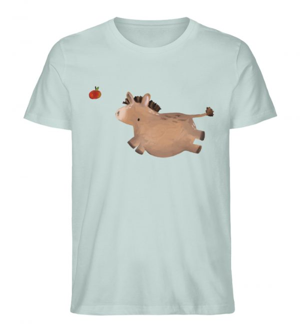 Esel mit Apfel - Herren Organic Shirt-7033