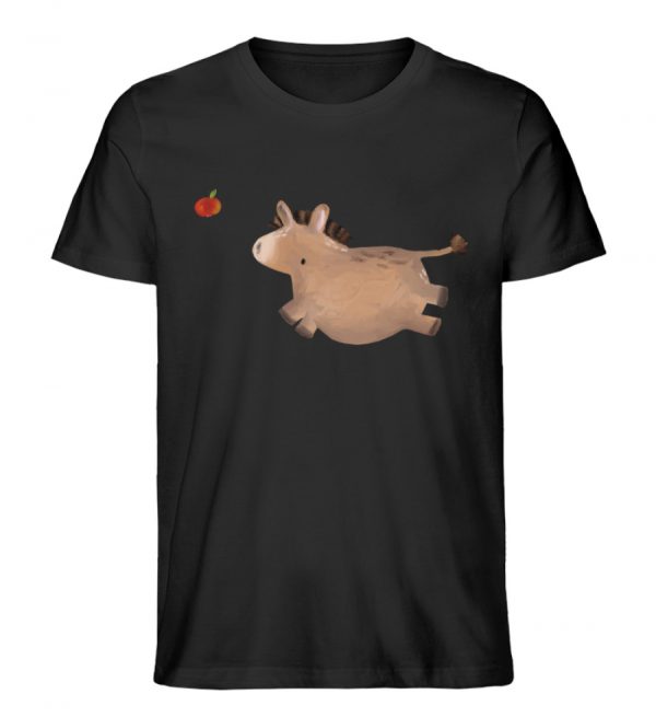 Esel mit Apfel - Herren Organic Shirt-16