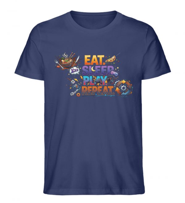 Eat, Sleep, Play, Repeat. - Herren Organic Shirt-6057