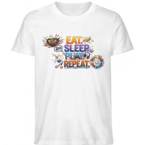Eat, Sleep, Play, Repeat. - Herren Organic Shirt-3