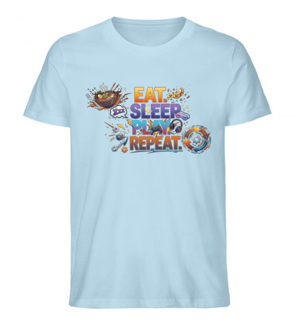 Eat, Sleep, Play, Repeat. - Herren Organic Shirt-6967