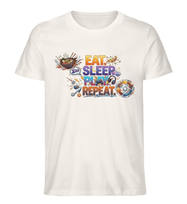 Eat, Sleep, Play, Repeat. - Herren Organic Shirt-6968
