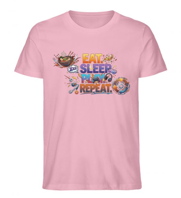 Eat, Sleep, Play, Repeat. - Herren Organic Shirt-6883