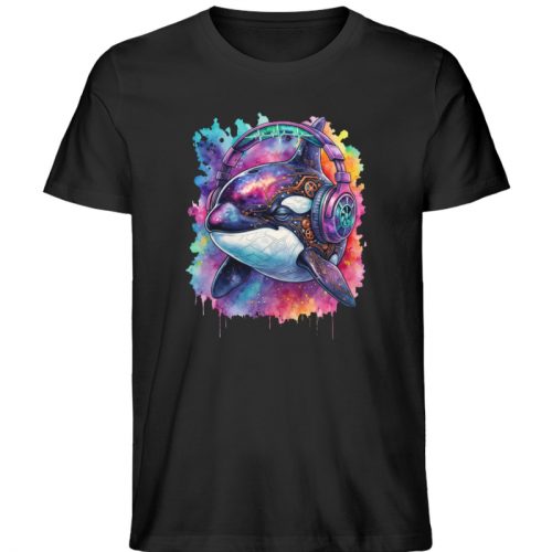 Orca mit Headphones - Herren Organic Shirt-16