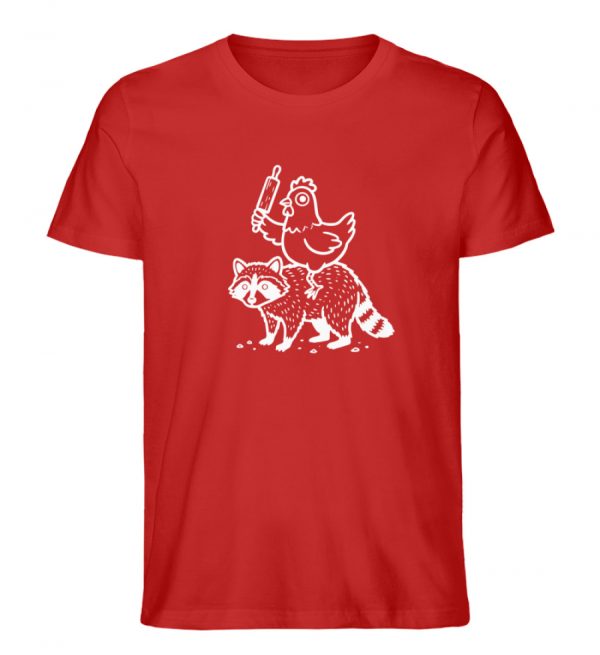Huhn auf Waschbär - Dark Edition - Herren Organic Shirt-4