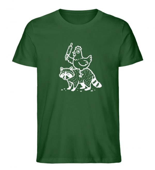 Huhn auf Waschbär - Dark Edition - Herren Organic Shirt-833