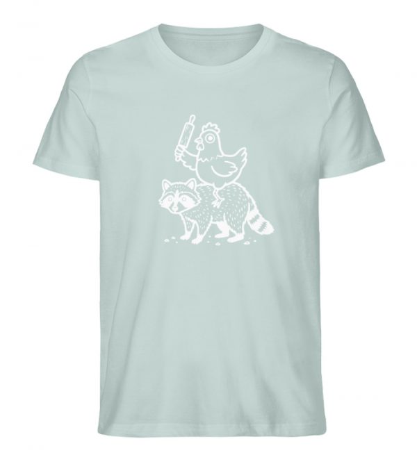 Huhn auf Waschbär - Dark Edition - Herren Organic Shirt-7033