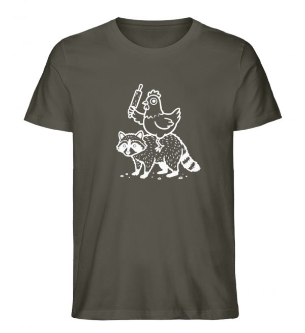 Huhn auf Waschbär - Dark Edition - Herren Organic Shirt-7072