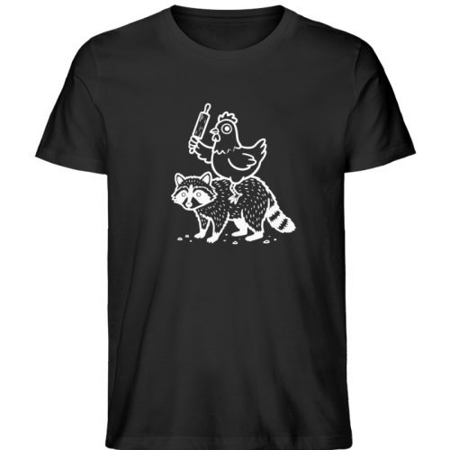 Huhn auf Waschbär - Dark Edition - Herren Organic Shirt-16
