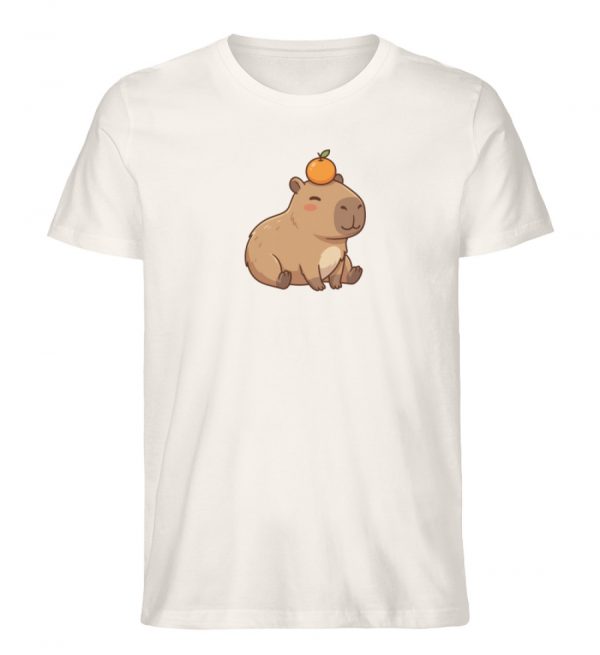 DR9ABADMSP_STTU758-6968 Capybara mit Orange - Herren Organic Shirt-6968