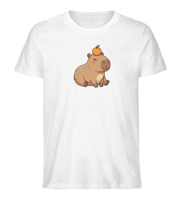DR9ABADMSP_STTU758-3 Capybara mit Orange - Herren Organic Shirt-3