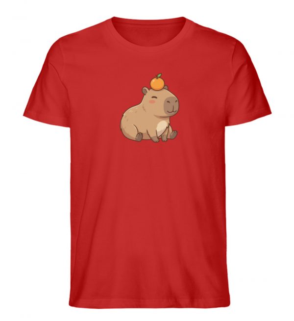 DR9ABADMSP_STTU758-4 Capybara mit Orange - Herren Organic Shirt-4