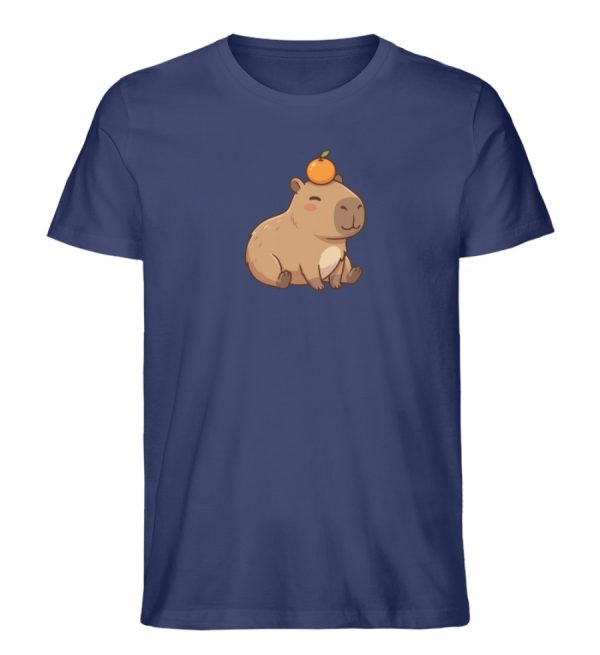 DR9ABADMSP_STTU758-6057 Capybara mit Orange - Herren Organic Shirt-6057