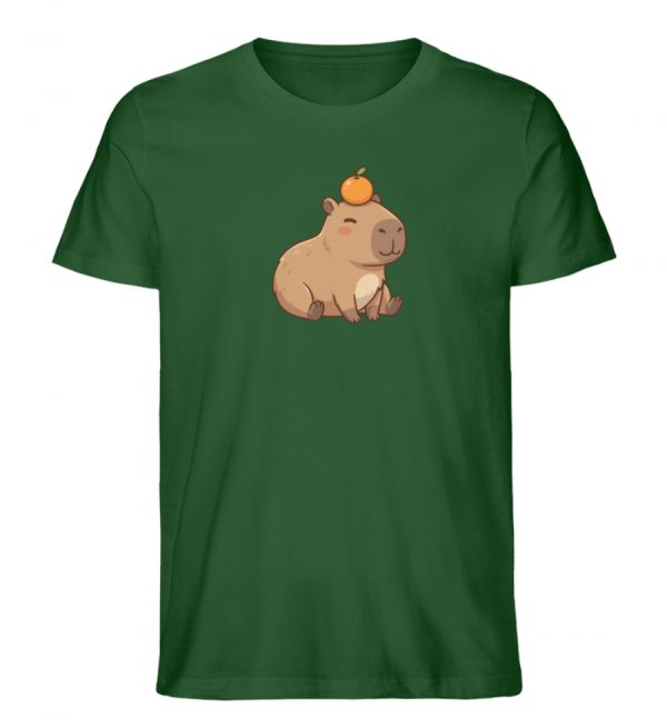 DR9ABADMSP_STTU758-833 Capybara mit Orange - Herren Organic Shirt-833