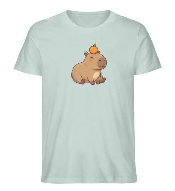 DR9ABADMSP_STTU758-7033 Capybara mit Orange - Herren Organic Shirt-7033