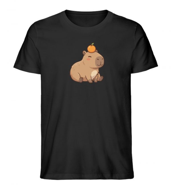 DR9ABADMSP_STTU758-16 Capybara mit Orange - Herren Organic Shirt-16