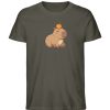 DR9ABADMSP_STTU758-7072 Capybara mit Orange - Herren Organic Shirt-7072