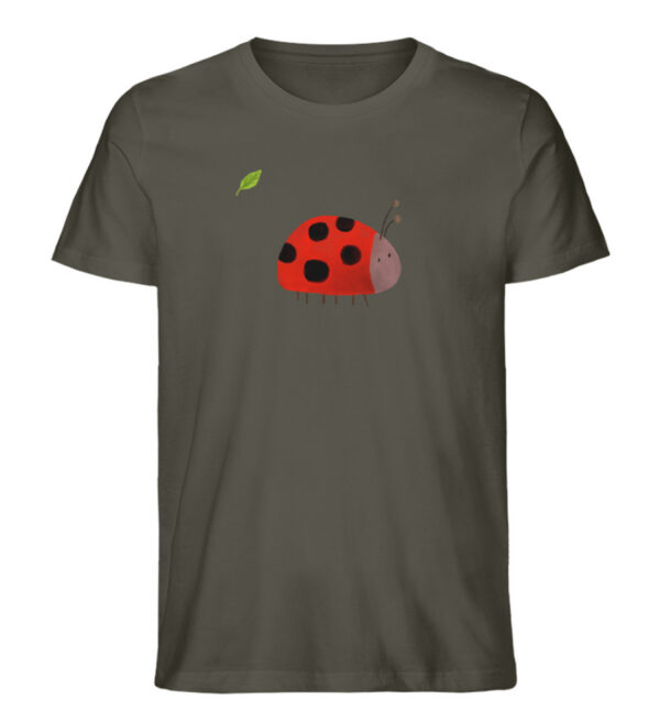 Marienkäfer mit Blatt - Herren Organic Shirt-7072
